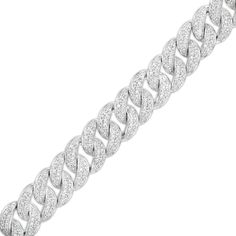 Make the most stylish entrance with the 2 cts. t.w. of diamonds and the on-trend design of this men's diamond Cuban curb chain bracelet. Created in sterling silver Each Cuban curb link shines with diamonds and beaded details. Captivating with 2 cts. t.w. of diamonds This 8.5-inch bracelet secures with a box clasp. Mens Diamond Bracelet, Curb Chain Bracelet, Mens Bracelet Silver, Box Clasp, Cuban Link, Diamond Bracelets, Curb Chain, Silver Man, Sterling Silver Bracelets