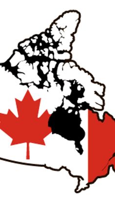 the canadian flag is shown in this map