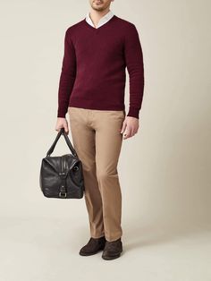 LUCA FALONI | PURE CASHMERE V NECK | MADE IN ITALY Long Sleeve Cashmere V-neck Sweater For Work, Business Casual Cashmere Polo Sweater, Modern Wool Sweater For Work, Workwear Merino Wool V-neck Sweater With Ribbed Cuffs, Cashmere Long Sleeve V-neck Sweater For Work, Classic Cashmere Sweater For Business, Classic Business Cashmere Sweater, Fitted Cashmere V-neck Sweater, Classic Cashmere Sweater For Business Casual