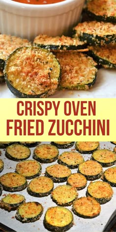 crispy oven fried zucchini is an easy appetizer that's ready in under 30 minutes