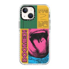 a phone case with an open mouth on it