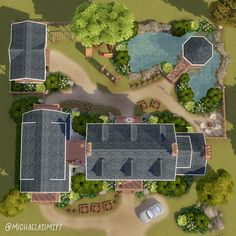 this is an aerial view of a house