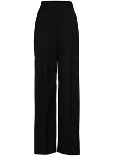 Frankie Shop Gelso high-waisted Darted Trousers - Farfetch Black Winter Pants, Women Black Pants, Photographie Indie, Eco Materials, Dress Pants Black, Blue Flare Jeans, Straight Cut Pants, Office Wear Women, Trouser Outfits