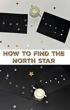 how to find the north star craft for kids with stars and confetti on it