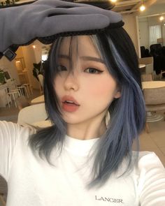 Color Hair Ideas Black Hair, Asian Colored Hair Short, Kpop Inspired Hair Color, Frame Face Haircut Layers, Cute Hairstyles Color, Peekaboo Hair Color With Undercut, Colored Hair Trends 2023, Cool Hair Dye Colors, Peekaboo Hair Front View