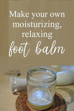 Make your own moisturizing, relaxing foot balm - it's easy! Foot Balm Recipe, Cocoa Butter Recipes, Homemade Foot Cream, Homemaking Skills, Dry Heels, Diy Coconut, Diy Coconut Oil