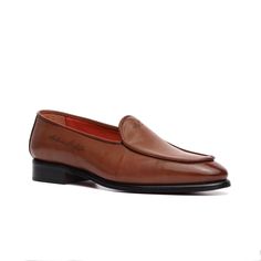 Comfortable Handmade Brown All Leather Slip On Loafer Casual Or Dressy Look Leather Insole Low Top Non Slip Detail Belgian Loafers, Brown Leather Loafers, Leather Slip Ons, Leather Loafers, Loafer Shoes, Low Top, Men's Shoes, In Italy, Loafers