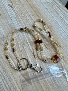 ID Badge Lanyard | Badge Holder Lanyard | Teacher Badge Holder | Teacher Gifts | Stylish Lanyard | Bead ID Lanyard Gift Beaded Chain Lanyard, Adjustable Beaded Chain Lanyard For Gift, Adjustable Brown Lanyard As Gift, Teacher Badge Holder, Badge Lanyard, Teacher Badge, Id Badge, Badge Holders, Badge Holders Lanyard