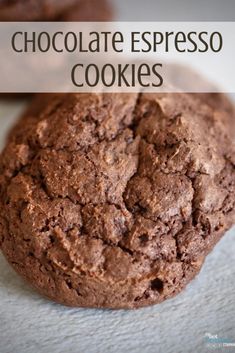 chocolate espresso cookies with text overlay