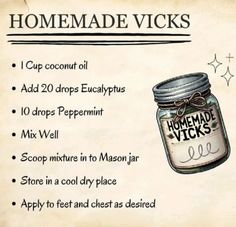 Homesteading Knowledge, Homemade Vicks, Vapo Rub, Natural Healing Remedies, Home Health Remedies, Herbal Healing, Herbs For Health