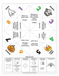 a printable halloween origami activity for kids to practice their handwriting and writing skills