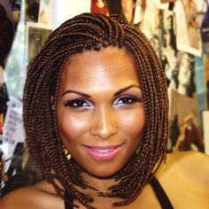 Braids Bob Style, Braided Bob, Two Braid Hairstyles, Short Box Braids Hairstyles, Short Box Braids, Transitioning Hairstyles