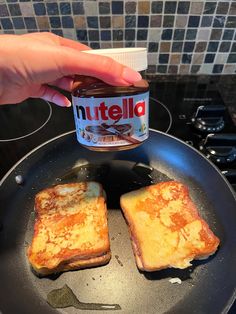 Nutella Stuffed French Toast https://www.melaniecooks.com/nutella-stuffed-french-toast/50795/ French Toast Recipe Nutella, Nutella Recipes French Toast, Nutella Stuffed Pancakes