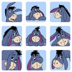 the many faces of donkey from winnie the pooh