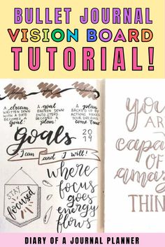 Create your perfect bullet journal visiom board with thid brilliant goal setting tutorial! #visionboard #bulletjournal Kirby Simple, Bullet Journal Goals Layout, Bujo Weekly Spread Ideas, Witchy Bujo, Bullet Journal Vision Board, Journal Vision Board, Bullet Journal Goals Page, Vision Journal, Weekly Spread Ideas