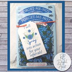 a package of forget me not seed packets