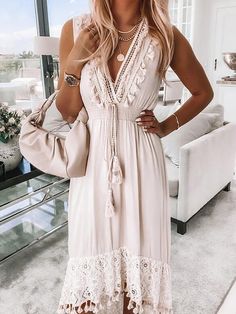 Look effortlessly elegant in this sundress made for boho queens. With its effortless beauty and eye-catching tassel detailing, you'll be sure to turn heads everywhere you go. Material Composition: Synthetic fiber Material: Cotton,Polyester Shoulder Width (cm) Bust Size(cm) Waist Size(cm) Length(cm) Hip Size(cm) S - 88 - 138 - M - 92 - 139 - L - 96 - 140 - XL - 100 - 141 - XXL - 104 - 142 - 01/02 Tassel Dress Bust Size(cm) Length(cm) S 88 125 M 92 126 L 96 127 XL 100 128 XXL 104 129 XXXL 108 130 Boho Queen, Beach Family Photos, Mid Calf Dresses, Tassel Dress, Beach Family, Maxi Robes, Vestidos Vintage, Linnet, White Maxi