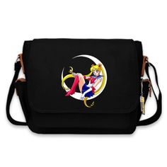 sailor-moon-messenger-bag Black Rectangular Bag With Anime Print, Anime Style Black Bags For Everyday Use, Anime Style Black School Bag, Anime Print Bags For Everyday Use, Black School Bags With Anime Print, Anime Print Bags For Cosplay, Harajuku Style Bags With Anime Print For Daily Use, School Bags With Anime Print, Naoko Takeuchi