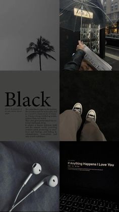 black is the new white in this photo collage, and it's not too dark