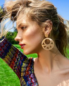 Dayana Cutout Disc Earrings | Ramy Brook Ramy Brook, Disc Earrings, Earrings In Gold, Lightweight Earrings, Fall Jewelry, Light Weight Earrings, Night Looks, Turn Up, Metal Style