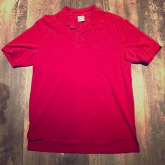 Short Sleeve Polo. Brooks Brothers Brand. Red Color. Size Small. Washed But Never Worn Red Casual Polo Shirt, Casual Red Collared Polo Shirt, Casual Red Polo Shirt, Red Casual Short Sleeve Polo Shirt, Casual Red Short Sleeve Polo Shirt, Classic Red Tops With Relaxed Fit, Classic Red Top With Relaxed Fit, Brooks Brother, Red Polo