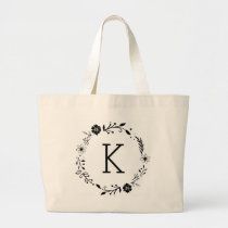 Rustic Floral Wreath Monogram Tote Bag | Zazzle.com Personalized Monogram Tote Bag, Monogram Tote Bags, Monogram Wreath, Monogram Tote, Casual Accessories, Custom Tote, Colorful Prints, Floral Wreath, Wreath