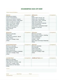 the house cleaning checklist is shown in green and white