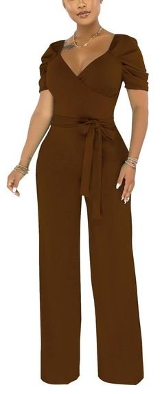 PRICES MAY VARY. 【Features】:This unique deep V neck jumpsuits sexy represents elegant,formal and charming,enhance the body’s natural silhouette, while creating a slimmer,makes you stand out in the crowd. 【Occasion】:This sexy deep v neck puff sleeve formal jumpsuits is soft and stretchy, suitable for various occasions. 【Matching】:This formal jumpsuits is very sexy and elegant, V-neck style will make you very sexy and eye-catching. It will be a good choice with a stylish handbag! 【Attention】:Pleas Semi Casual Fall Outfits For Women, Casual Work Wear Women, Layers Fall Outfits, Clothes For Apple Shaped Women, Dressy Brunch Outfit, Full Figured Fashion For Women, Fall Trench Coat Outfits, Leggings Outfits Fall, Jeans Outfits Fall