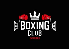 the boxing club sassojold logo on a black background with red boxing gloves