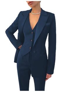 Slim Fit Blazer Women, Female Blazer Outfit Formal, How To Style A Suit Vest Women, Women Suit Outfits Business, Suit Fabric Women, Woman’s Suit, 3 Piece Suits For Women, Women’s Suits, Women Suit Design