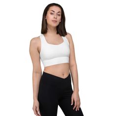 New Product Alert...This FW21 Athleisure Collection has new Functional yet Fashionable pieces including these Long-Line Sports Bras... Our Long-Line Sports Bra is the perfect workout top for exercising. The compression fabric along with double-layered front and shoulder straps ensures great support during your HIIT routine or out for a Run. Wear it while exercising or style it as a streetwear top in or out of the gym!Size Inclusive for the Petite to the Plus Size (XS-3XL) these Bras are availabl Hiit Routine, Bra Ideas, The Perfect Workout, Pumping Iron, Health And Wealth, Perfect Workout, High Impact Sports Bra, White Sports Bra, High Intensity Workout