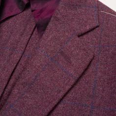 NEW EU Size: 48 US Size: 38 Color: Purple Windowpane Design 80% Wool - 20% Cashmere R8 Drop - Slim Fit Three Button Closure Double Vented French Lined Unfinished Sleeve Buttonholes (Buttons Included) Patch Pockets Notch Lapel Made In Italy Measurements Shoulder (seam to seam): 18" Jacket Length: 28.5" Sleeve Length (top of the shoulder seam to the edge of the vented side of the sleeve): 25" Chest (pit to pit): 39" Waist: 37" This product is located in our EU warehouse. Luxury Single Button Tweed Jacket For Fall, Luxury Single-button Tweed Jacket For Fall, Luxury Wool Tweed Jacket With Single Button, Fitted Cashmere Outerwear With Pockets, Bespoke Tailored Fall Suits, Bespoke Tailored Suits For Fall, Fitted Cashmere Blazer With Notch Lapel, Bespoke Notch Lapel Suits For Fall, Single Breasted Fitted Cashmere Blazer