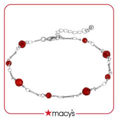 in stock Anklets Online, Beaded Ankle Bracelets, Beaded Ankle, 1928 Jewelry, Review Fashion, Chain Anklet, Red Crystals, Ankle Bracelets, Beaded Chain