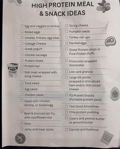 a high protein meal and snack ideas list