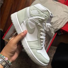 Worn Once, Great Condition. Women’s 8.5 Air Jordan High, Seafoam Color, Womens Air Jordans, Nike Green, Nike Shoes Women, Shoes Women, Womens Shoes Sneakers, Air Jordan, Nike Shoes