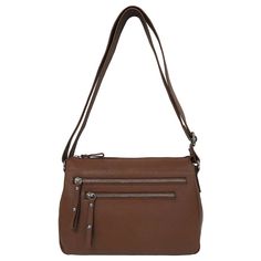 Casual and contemporary, this GAL Granada leather triple-entry handbag fits all your essentials and is perfect for everyday use. Casual and contemporary, this GAL Granada leather triple-entry handbag fits all your essentials and is perfect for everyday use. DETAILS 7.75" x 10.25" x 4" 18" - 25" adjustable strap Crossbody bag Zipper closure Triple-entry design Extended zipper pulls Silver-tone hardware 1 Functional Backwall Zipper Pocket, 1 Functional Center Zipper Pocket, 2 Functional Front wall Slip Pockets,1 Functional Backwall Zipper Pocket, 1 Functional Center Zipper Pocket, 2 Functional Front Wall Slip Pockets Checkbook holderPen holderLipstick holderCONSTRUCTION & CARE Leather Cotton, polyester lining Spot clean Imported Size: One Size. Color: Cognac. Gender: female. Age Group: adult Leather Saddle Bag With Zipper Closure, Accessories Guide, Entry Design, Front Wall, Zipper Pulls, Granada, Handbag Accessories, Cross Body Handbags, Zipper Pocket