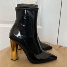 Worn Once. In Great Condition. Zanotti Shoes, Giuseppe Zanotti Shoes, Heel Boot, Gold Heels, Shoes Heels Boots, Giuseppe Zanotti, Shoes Women Heels, Heeled Boots, Shoes Heels