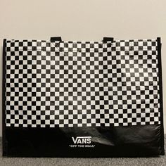 Vans Checkered Tote/Shopping Bag Made From Recycled Polyester. Will Ship Same Or Next Day, Brand New With Tags, As Shown. Message With Any Questions And Bundle Items From My Closet For A Greater Discount! New To Poshmark? Use Invite Code- Dunn_dealz For $10 Off Your First Order! Vans Rectangular Bag For Daily Use, Vans Rectangular Bag For Everyday, White Vans Bags, Black Vans Travel Bag, Vans Backpack, Vans Bags, Vans Socks, Vans Hoodie, Vans Checkered