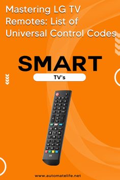 a remote control sitting on top of an orange background with the words smart t v's