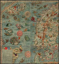 an old map with lots of different things on it