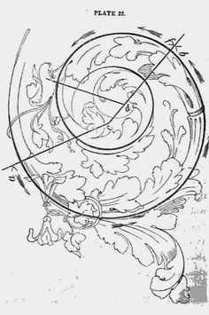 a drawing of a circular object with an arrow in the center