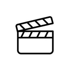 a black and white film strip icon