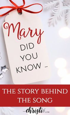 a christmas ornament that says, mary did you know? the story behind the song