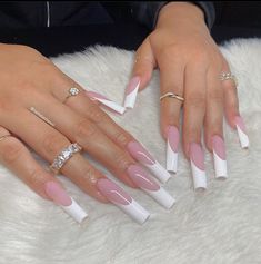 White Tip Acrylic Nails, White Tip Nails, Tapered Square Nails, Diy Acrylic Nails, White Acrylic Nails, French Tip Acrylic Nails, Her Nails, Glow Nails, French Acrylic Nails