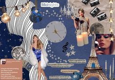 a collage of photos with the eiffel tower and other things on it