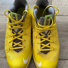 This Is A Pair Of Mens Lebron James Nike Air Max X Sonic Yellow Size 11 Worn A Few Times No Box Please Contact Me With Any Questions Lebron James Nike, Box Color, Lebron James, Mens Shoes Sneakers, Air Max, Sonic, Nike Air Max, Nike Men, Nike Shoes