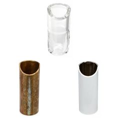 three different sized vases sitting next to each other