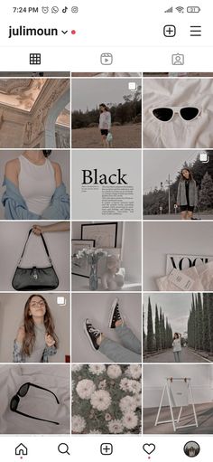 the instagram page for juliamoun is filled with photos and text, including an image of a woman in sunglasses