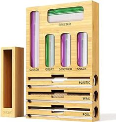 a wooden box with four different types of pens in it and the contents labeled below