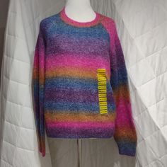 Super Soft Polyester, Wool, Acrylic, Nylon, Elastic.Rainbow Colors. Stretch Multicolor Color Block Sweater, Ombre Sweater, Womens Knit Sweater, Lounge Sweater, Cable Knit Sweater Dress, Oversized Knit Cardigan, Puff Sleeve Sweater, Rainbow Sweater, Cropped Cardigan Sweater